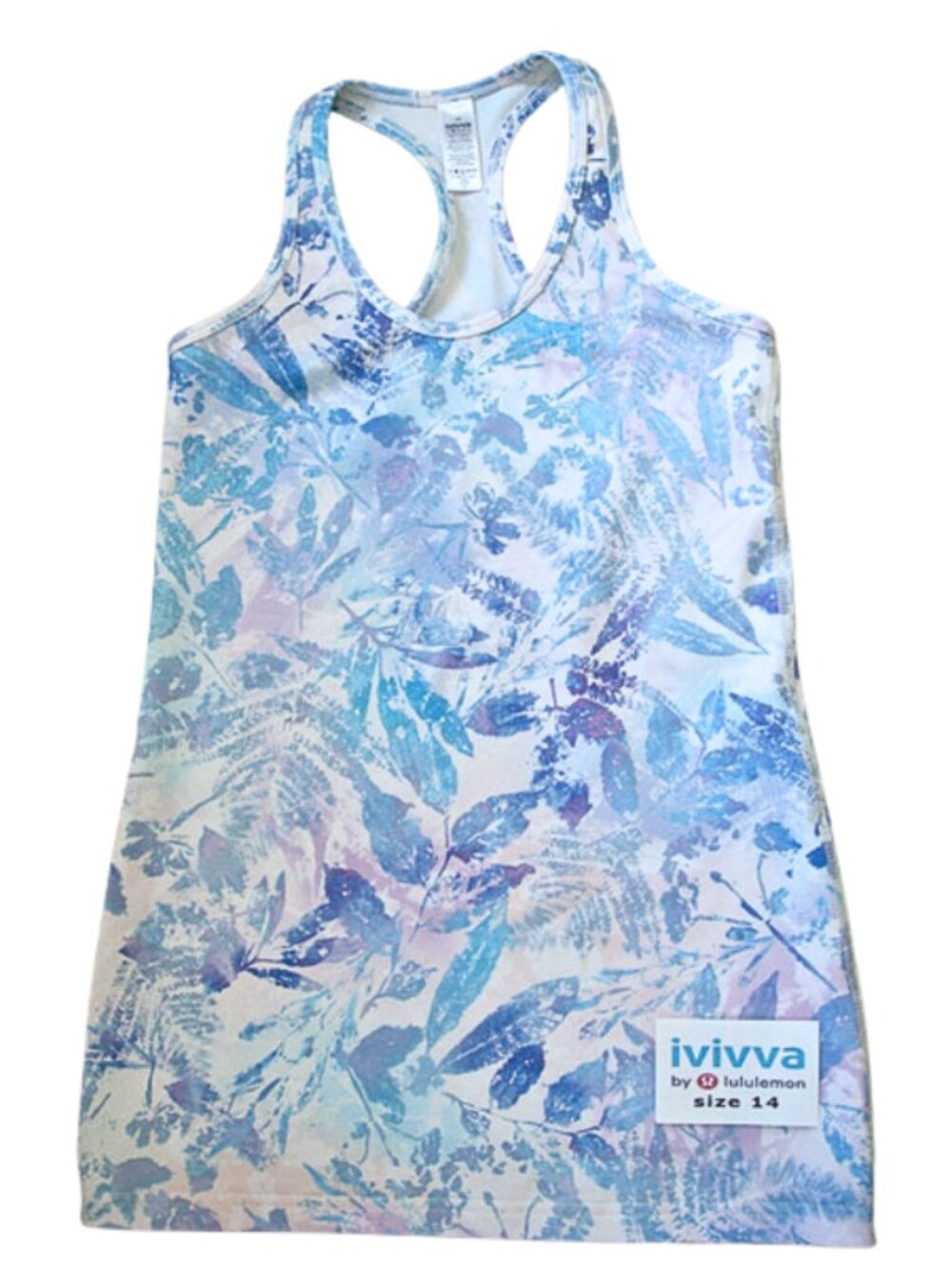 Ivivva Girl by Lululemon🍋 Keep Ur Cool Racer Colours tank top blue size 14
